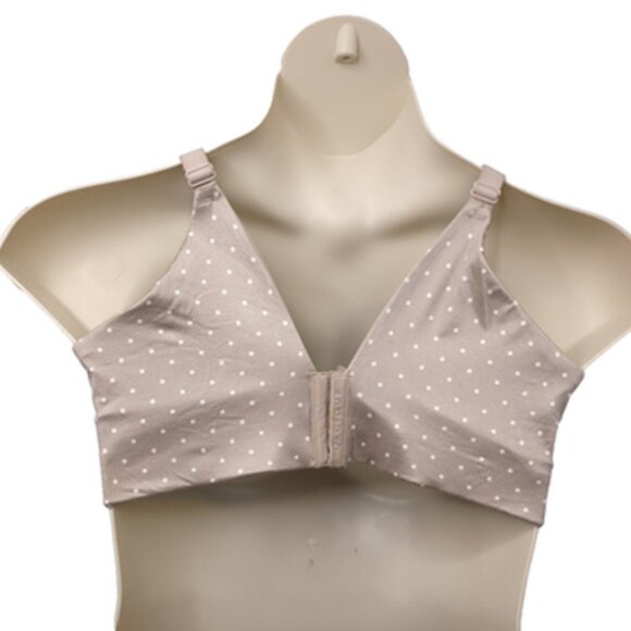 Cacique Lane Bryant 44DD Bra Taupe Polka Dot Balconette Backsmoother Support - Picture 3 of 9